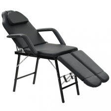  Hordozható fekete műbőr arckezelő szék 185 x 78 x 76 cm szépségápolási bútor