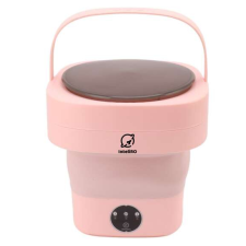  Hordozható, összecsukható mosógép, űrtartalom 6,5L, centrifugálás funkció, 3 mosóprogram, Pink mosógép és szárító