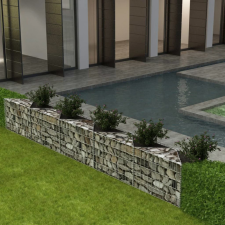 Horganyzott acél gabion kosár 300 x 30 x 50 cm kerti dekoráció