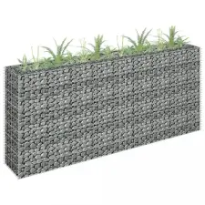  horganyzott acél gabion magaságyás 180 x 30 x 90 cm kerti tárolás