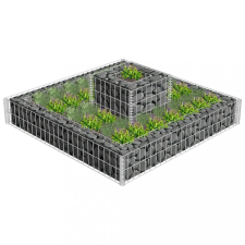  Horganyzott acél gabion virágtartó 120 x 120 x 20 cm építőanyag