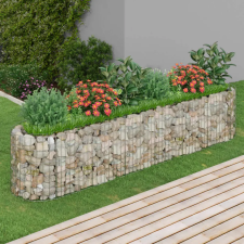  horganyzott vas gabion magaságyás 260 x 50 x 50 cm kerti tárolás