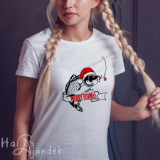Horgász női póló karácsonyi - Merry Fishmas női póló