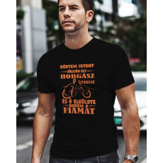  Horgász póló apáknak - Kértem Isten küldjön egy horgásztársat