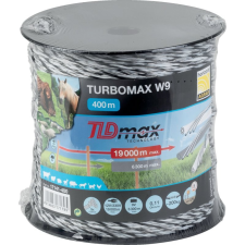 Horizont villanypásztor zsinór TURBOMAX W9, fehér/fekete/fehér, 400 m elektromos állatriasztó
