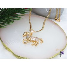  Hors lovas medálos nyaklánc -18K nyaklánc