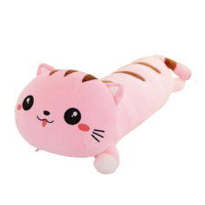  Hosszú cica párna - plüss cica, rózsaszín (60cm) plüssfigura
