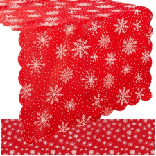 Hosszú karácsonyi asztali futó fehér hópelyhekkel 150x35 cm karácsonyi dekoráció