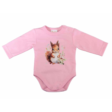 Hosszú ujjú baba body mókus mintával kombidressz, body