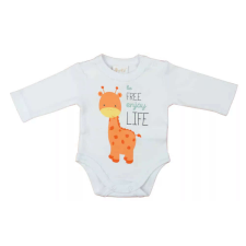  Hosszú ujjú baba body zsiráf mintával (50) - fehér kombidressz, body