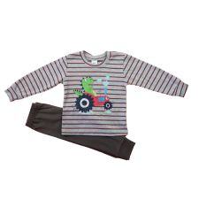  Hosszú ujjú fiú pizsama - Dínós mintával gyerek hálóing, pizsama