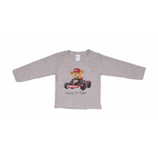  Hosszú ujjú fiú póló versenyautós maci mintával gyerek póló