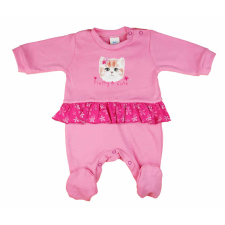  Hosszú ujjú fodros baba rugdalózó cica mintával rugdalózó