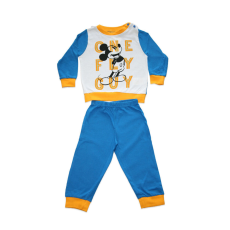  Hosszú vékony pamut baba pizsama - Mickey egér - One fly guy felirattal - Jersey - középkék - 98