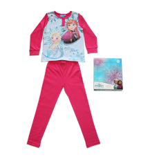  Hosszú vékony pamut gyerek pizsama - Jégvarázs - Anna és Elza mintával Jersey - pink - 140