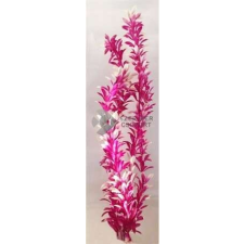  Hosszúszárú rózsaszín akváriumi műnövény fehér levélvégekkel 37 cm akvárium dekoráció