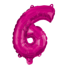 Hot Pink 6-os szám fólia lufi 95 cm party kellék