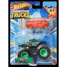HOT WHEELS MONSTER TRUCK ÉS SKELETON CREW FÉM AUTÓ autópálya és játékautó