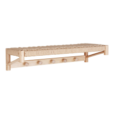 House Nordic Abano kalaptartó fogas, fa,  natúr fonott polc 78x31 cm bútor