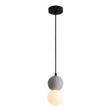 House Nordic Leeds függőlámpa, szürke, gömb alakú, 150 cm-es szövetkábel világítás