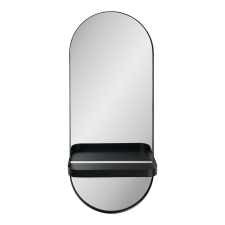 House Nordic Olbia tükör fém polc, acél, fekete, 25x12x60 cm bútor