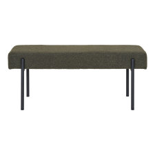 House Nordic Swindon pad, buklé, sötétzöld, fekete lábakkal 100x36x42,5 cm bútor