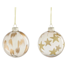 House of Seasons karácsonyi üveggömb 8 cm átmérő 2-féle változatban karácsonyfadísz