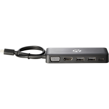 HP USB-C Travel HUB USB 3.2 Gen 1 (3.1 Gen 1) Type-C Fekete (Z9G82AA) hub és switch