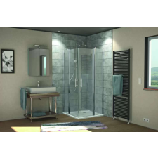  HSK N.Style sarok.80*190 alu-matt kád, zuhanykabin