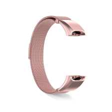 Huawei Band 4 cserélhető színes acél pótszíj - Rosegold okosóra kellék