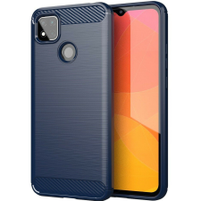 Huawei Honor 30S, Szilikon tok, közepesen ütésálló, szálcsiszolt, karbon minta, sötétkék tok és táska