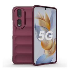 Huawei Honor 90, Szilikon tok, közepesen ütésálló, 3D minta, bordó tok és táska