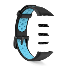 Huawei Honor Band 6 cserélhető duplasport pótszíj - Fekete/kék okosóra kellék