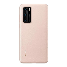 Huawei műanyag telefonvédő (gumírozott, textil minta) RÓZSASZÍN Huawei P40 tok és táska