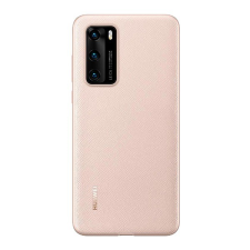 Huawei műanyag telefonvédő (gumírozott, textil minta) RÓZSASZÍN [Huawei P40] (51993713) tok és táska