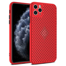 Huawei P40, Szilikon tok, Breath, piros tok és táska