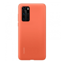 Huawei P40, Szilikon tok, narancs, gyári tok és táska