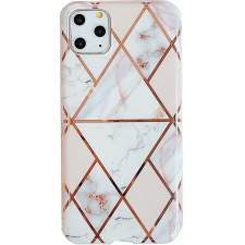 Huawei P40, Szilikon tok, sokszöges márvány minta, Wooze Geometric Marble, színes/fehér tok és táska