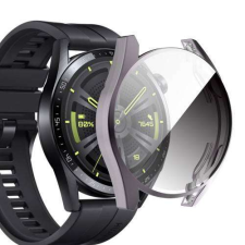  HUAWEI Watch GT 3 42mm, Okosóra szilikon védőtok, előlapvédős, Galvanizált Sötétszürke okosóra kellék