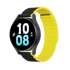  Huawei Watch GT / GT2 / GT2 Pro (42 mm) okosóra szíj - Dux Ducis - fekete/citromsárga mágneses szíj (szíj szélesség: 20 mm) okosóra kellék