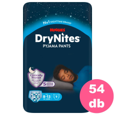 Huggies DryNites 8-13 éves fiú, 6x9db - 2 HAVI pelenkacsomag pelenka