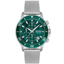 Hugo Boss Admiral férfi kronográf karóra, kvarc, acél, zöld számlap, WR100 karóra