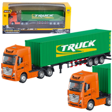 Huina Teherautó Félpótkocsi Container Metal Huina Green 1:50 autópálya és játékautó