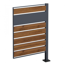  Hulladéktároló kerítés bővíthető modul fa megjelenésű és antracit 80x120x5 cm kerti tárolás