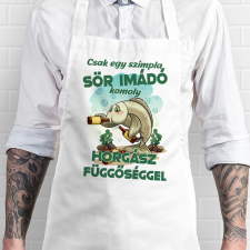  Humoros horgász kötény - Sör imádó horgász lakástextília