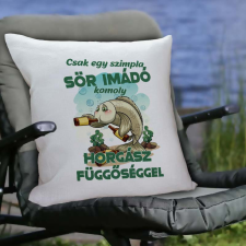 Humoros horgász párna - Sör imádó horgász lakástextília