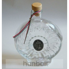 Hunbolt Boros/pálinkás 0,5 l-es üvegkulacs, Gyulai vár ón matricával pálinkás pohár