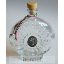 Hunbolt Boros/pálinkás üvegkulacs ón Kossuth címerrel 0,5 l ajándéktárgy