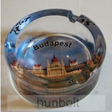 Hunbolt Budapest- Parlament mintás üveg hamutál 8,5 cm öngyújtó