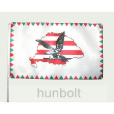 Hunbolt Farkasfogas árpádsávos Nagy- Magyarországos turulos zászló 15x25cm, 40cm-es műanyag rúddal dekoráció